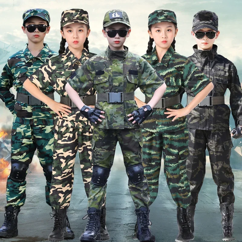 Children's camouflage suit, boys' performance suit, outdoor military training,summer camp performance suit, spring and summer