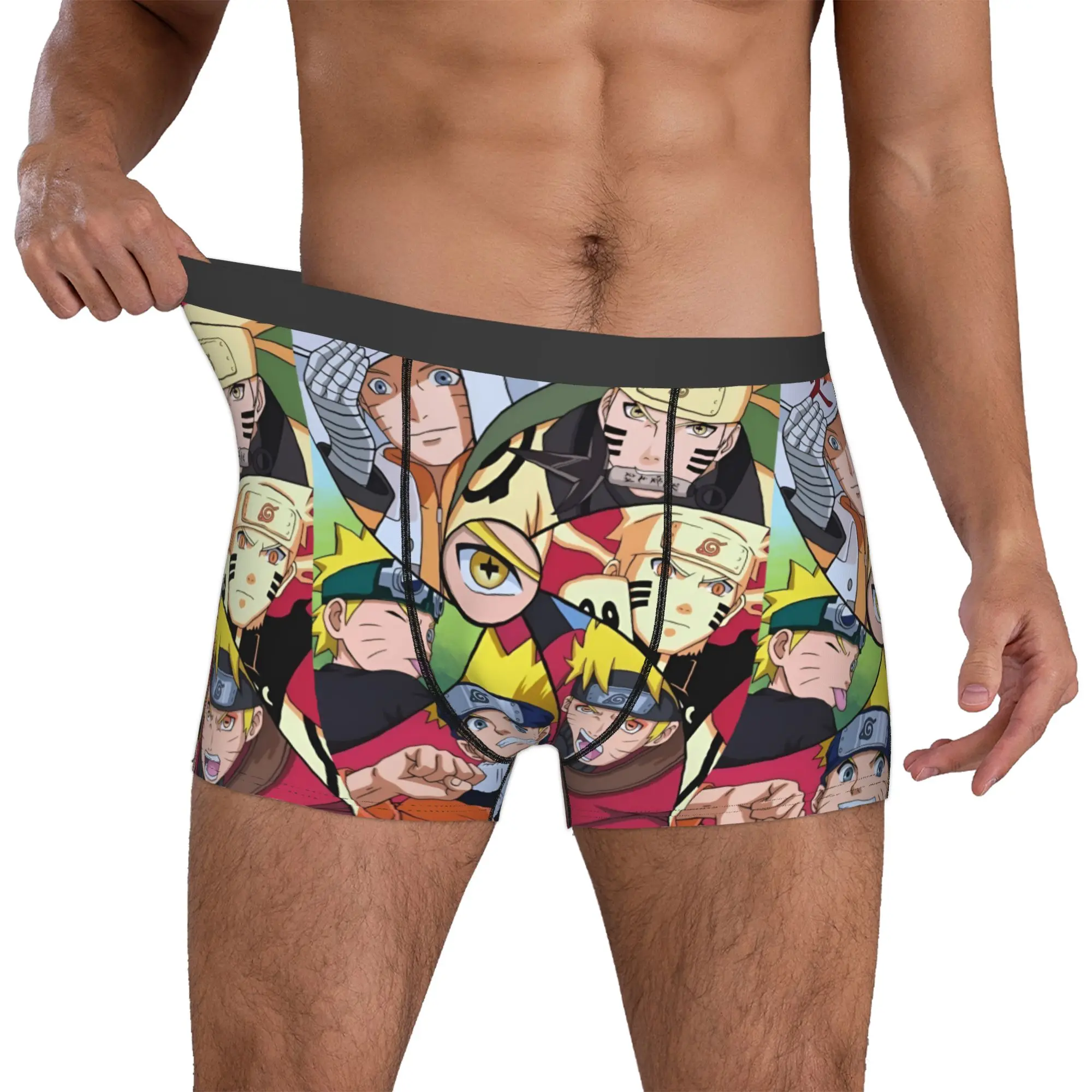 Benutzerdefinierte Uzumaki N-Narutoes Cartoon Boxershorts Herren Slips Unterwäsche Coole Unterhosen