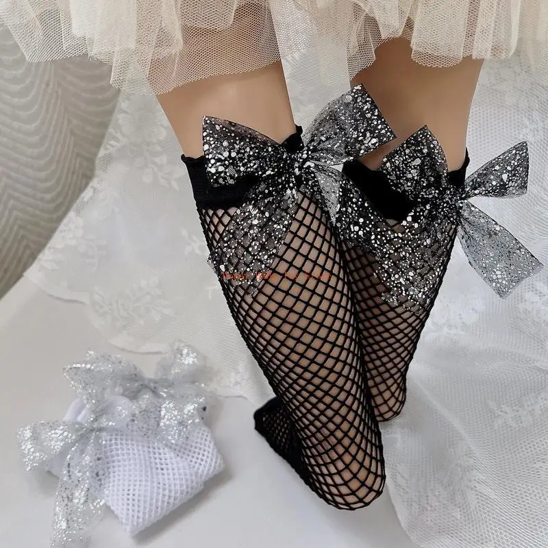 جوارب J0PF للفتيات الصغيرات للركبة جوارب شبكية جوارب شبكية للأطفال من سن 1 إلى 5 سنوات