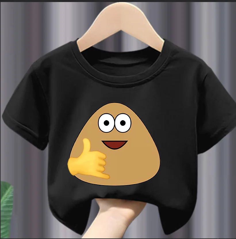 My Pet Alien Pou Kids T-shirts   Summer  Ound Neck T-shirt  Cartoon Summer Infant Tracksuits  Tees Boys Clothes  Tshirts