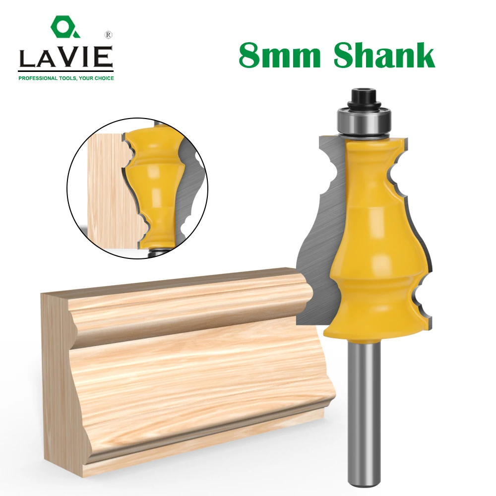 LAVIE 1pc 8MM Shank Handrail Bit Router Bit Woodworking Milling Cutter For Wood Bit Face Mill End Mill Carbide Cutter C08A2032Y