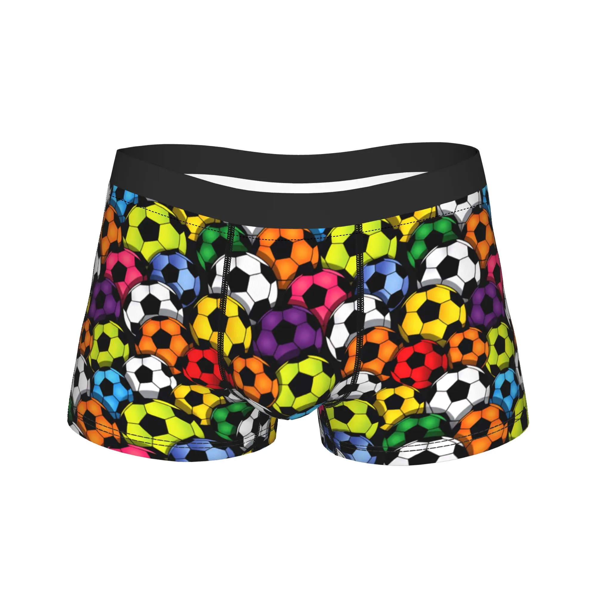 Multicolor Soccer Balls Seamless Pattern Underwear  Breathable Panties Customs Shorts Briefs For Men Pouch Plus Size Trunk