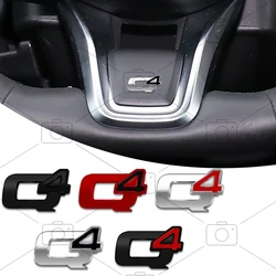 Car Metal Q4 Logo Badge Steering Wheel Decals Styling For Alfa Romeo Stelvio Mito Stradale Giulietta Emblems Sticker Accessories