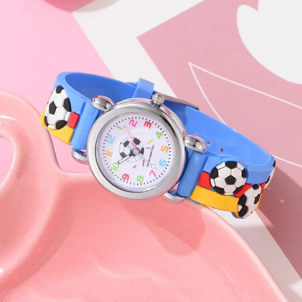 2024 New cartoon children sports simple watches leather quartz watch round Dial cute wristwatch Fashion quartz watch