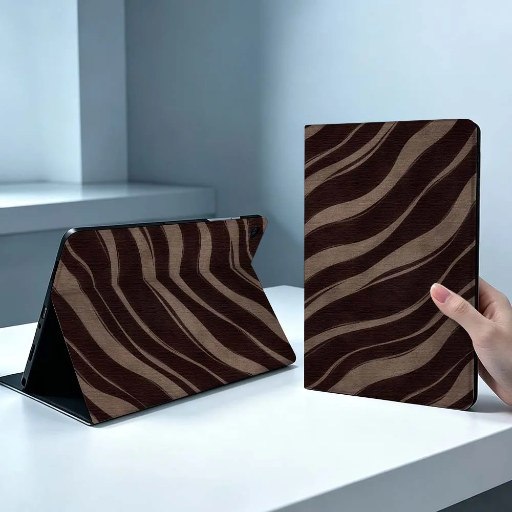 Brown Texture Art For Samsung Galaxy Tab S11 S10 S9 S8 S7 S6 A9 A8 A11 Lite FE Plus Pen Tray Tablet Case Soft