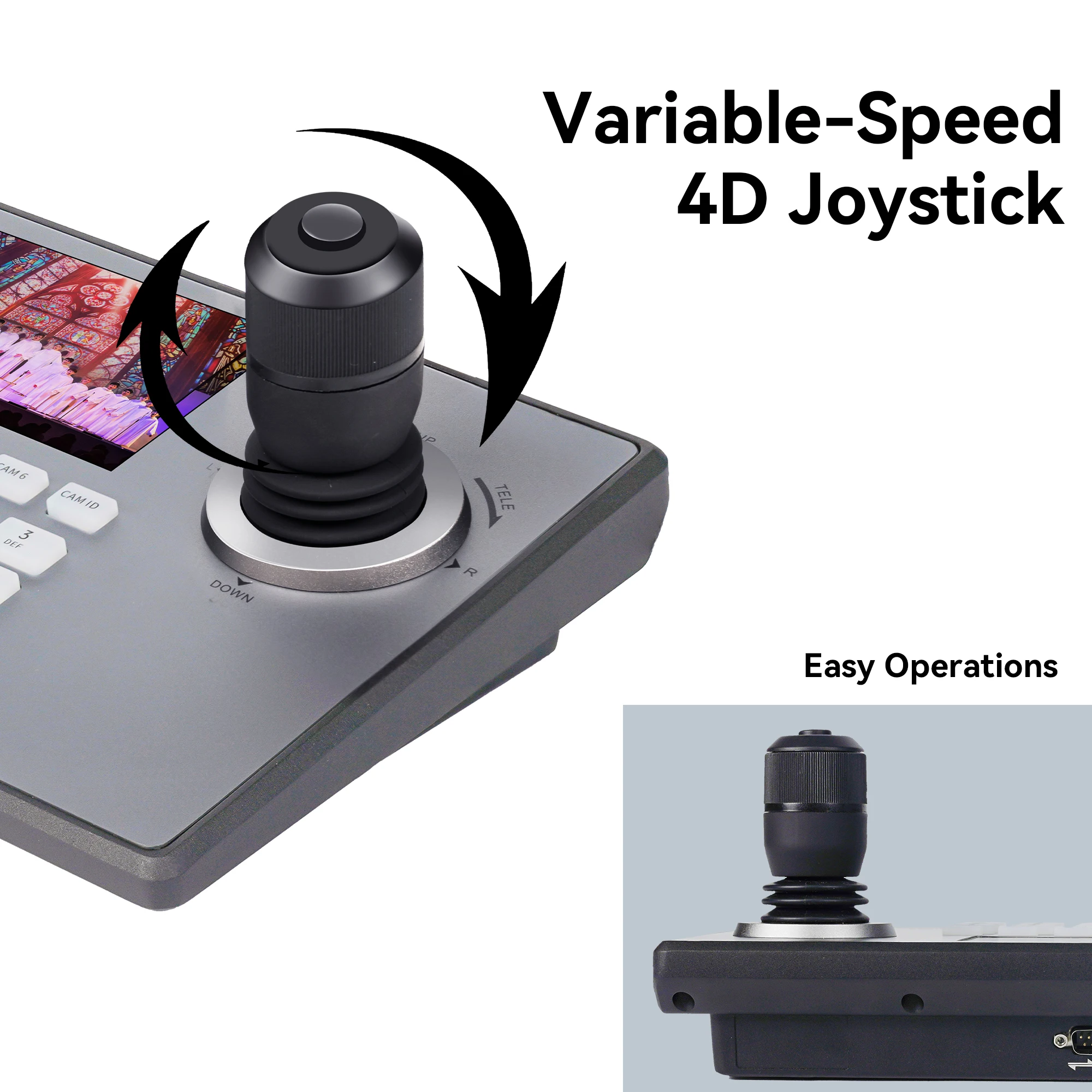 Pengontrol Bundel Streaming dan Pengontrol Joystick PTZ Kamera Konferensi Video 12x 4K NDI PTZ