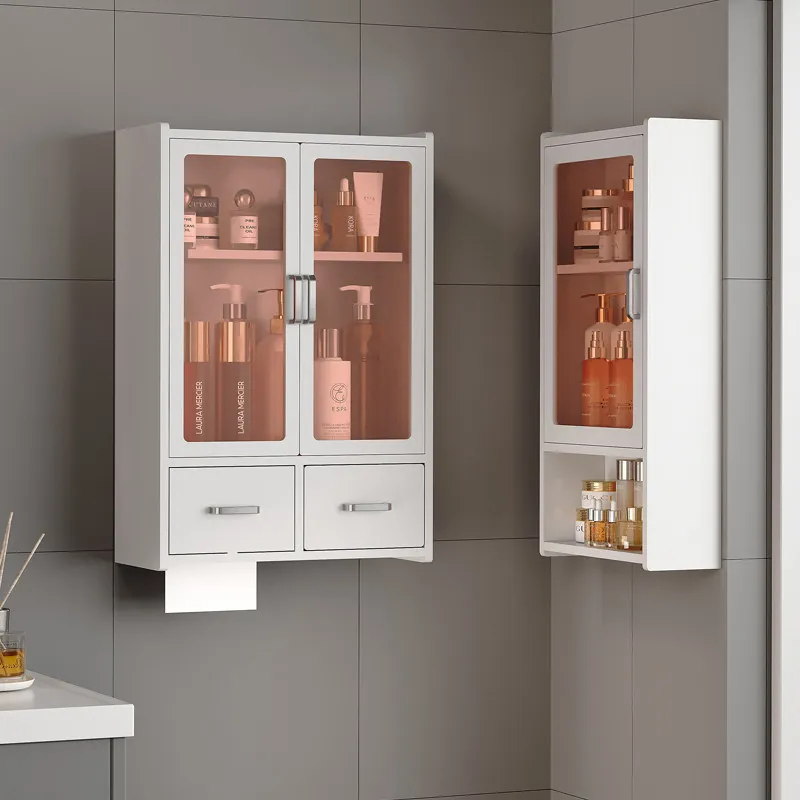 Waterproof Wall Cabinet Over Toilet Multi-useHangingStorage Bath SpaceSaving Household WallOrganizer Bathroom Home FurnishDecor