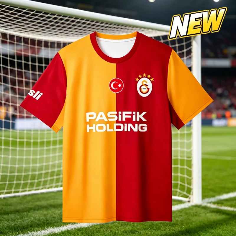 2026-27 Galatasaray Fußballtrikots Herren 3D-Druck Sport-T-Shirts Training Atmungsaktiv Schnelltrocknend Sweatshirt Familien- und Kinder-T-Shirts – Detail 1