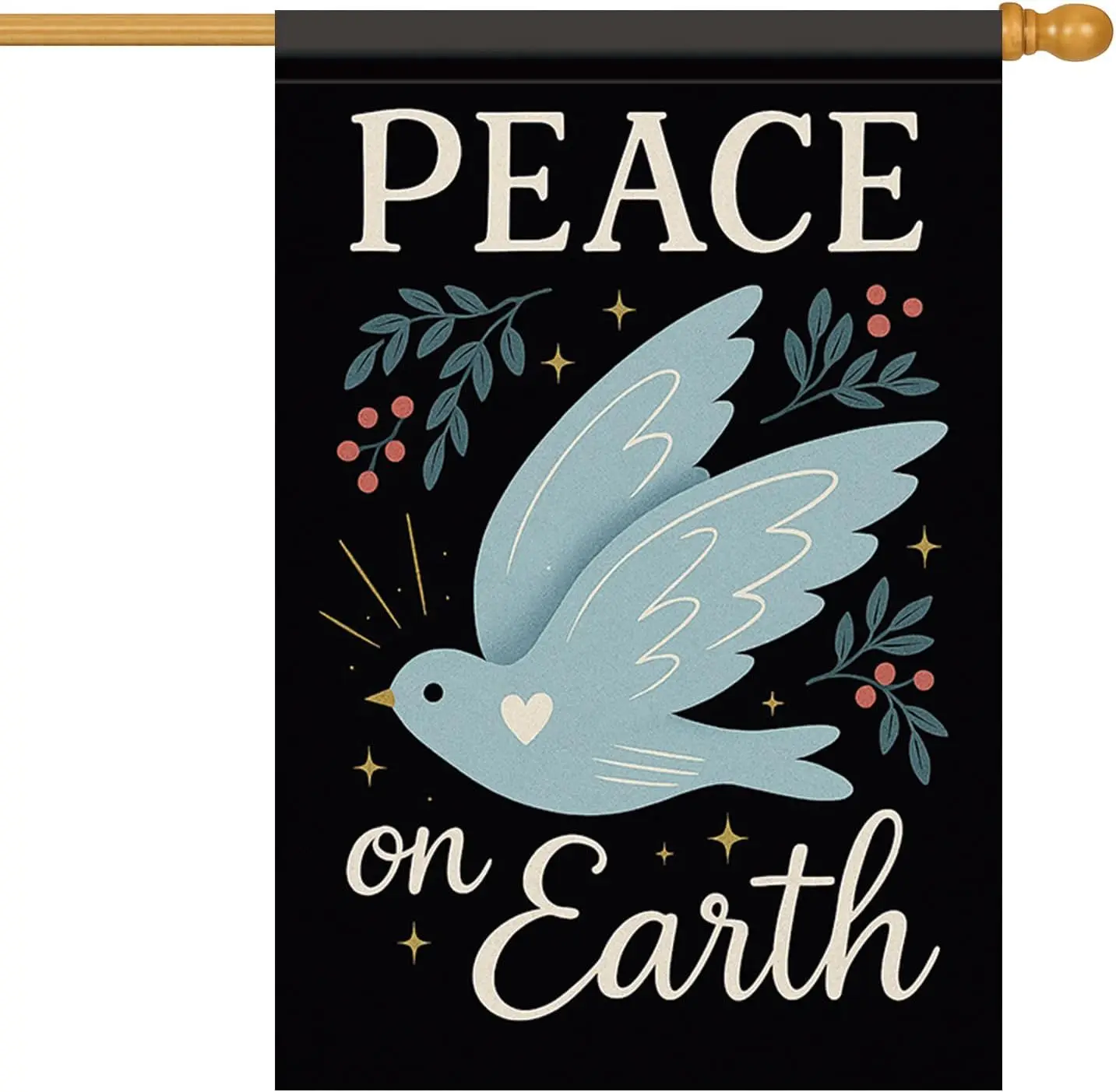 Peace House Flag 28x40 Inch Peace On Earth Garden Flag Double Sided Dove Olive Branch Stars Yard Banner Outdoor Porch ration llz