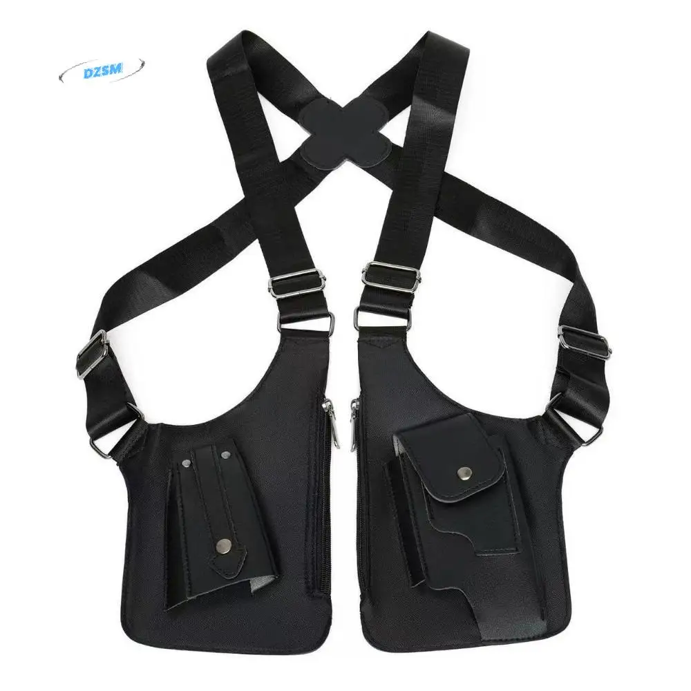 

Anti-Theft Underarm Strap Wallet Pocket Vintage Oxford Cloth Shoulder Harness Bag Portable Hidden Pocket Mobile Phone Chest Bags