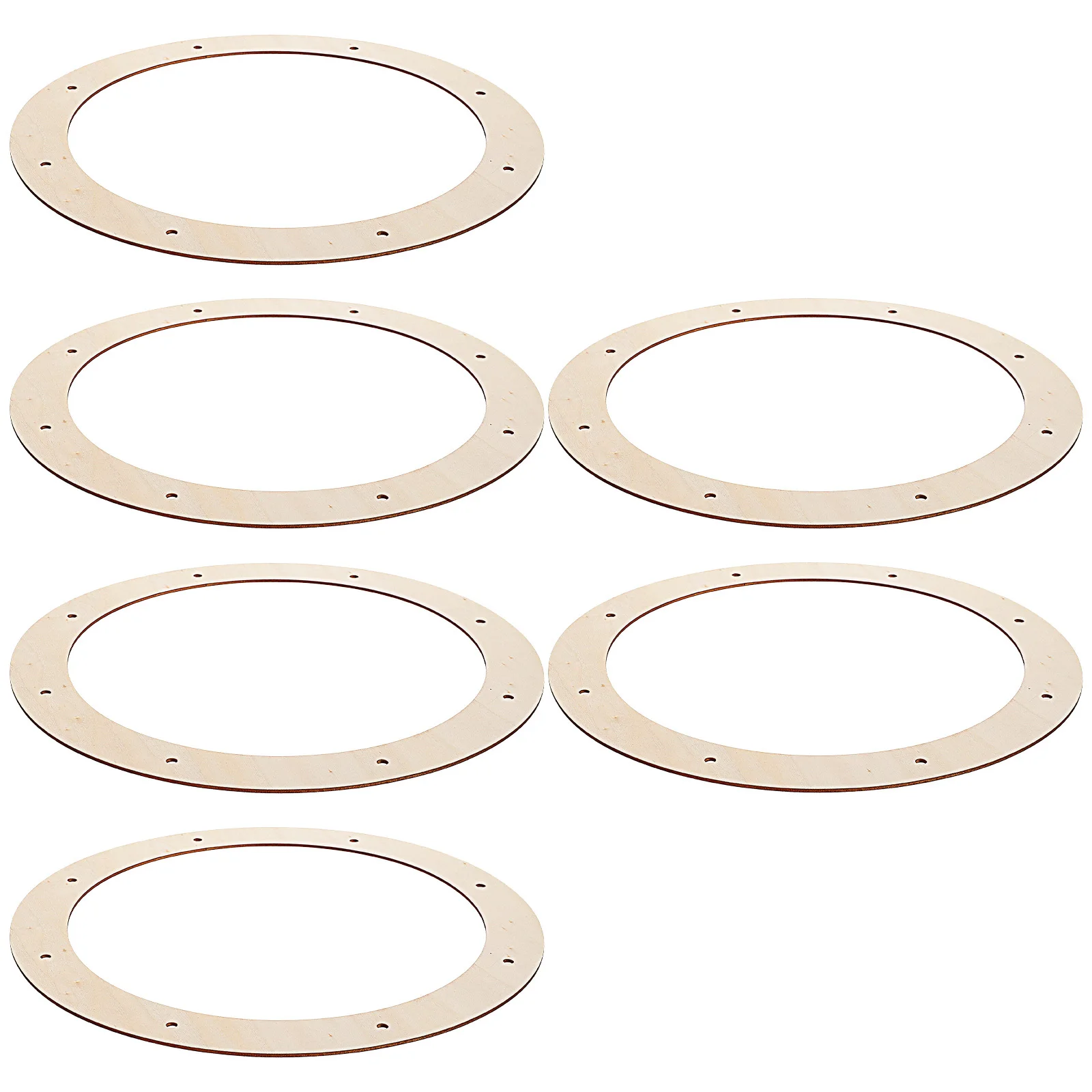 

6pcs Wooden Wreath Frame Round Flower Hoops For Diy Home Garden Christmas Decor Wreath Making Supplies Craft Ring