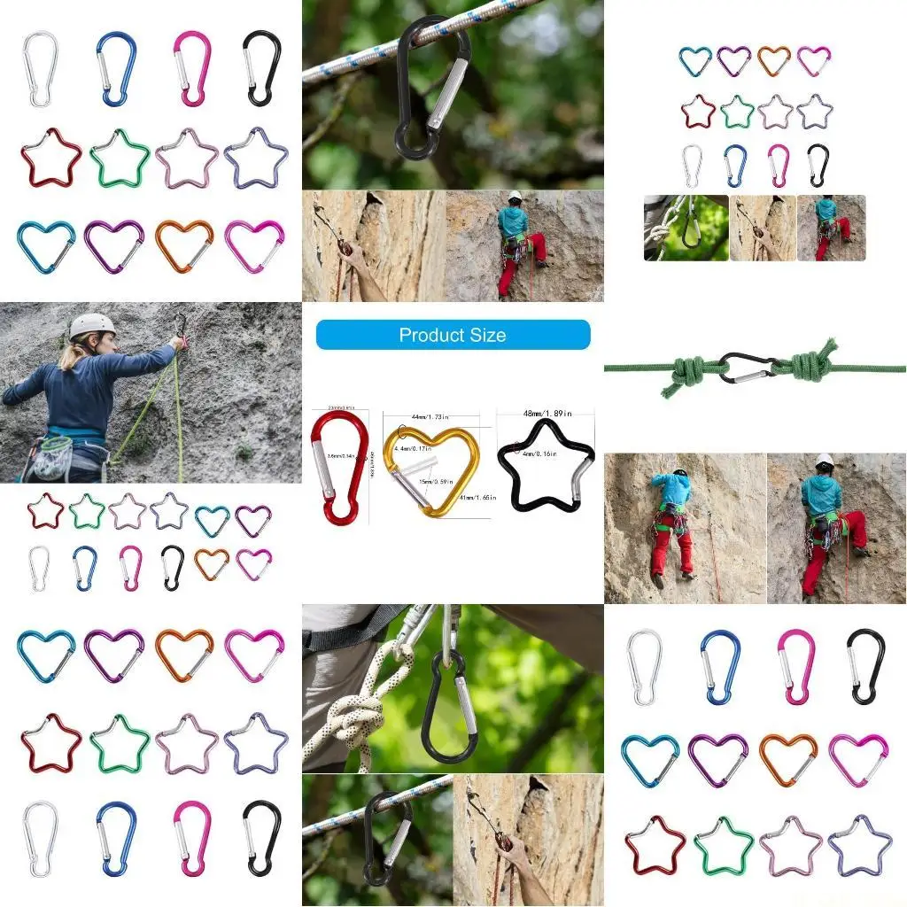 

M5TC 12pcs Strong Carabiner Small Carabiner Keychains Pack Practical Carabiners Clip