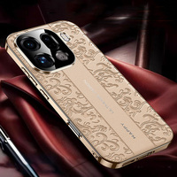 Luxury Auspicious Cloud Leather Carving Process Embossed Case For OPPO Find X9 Pro find x9 Slim Plated Frame Cover