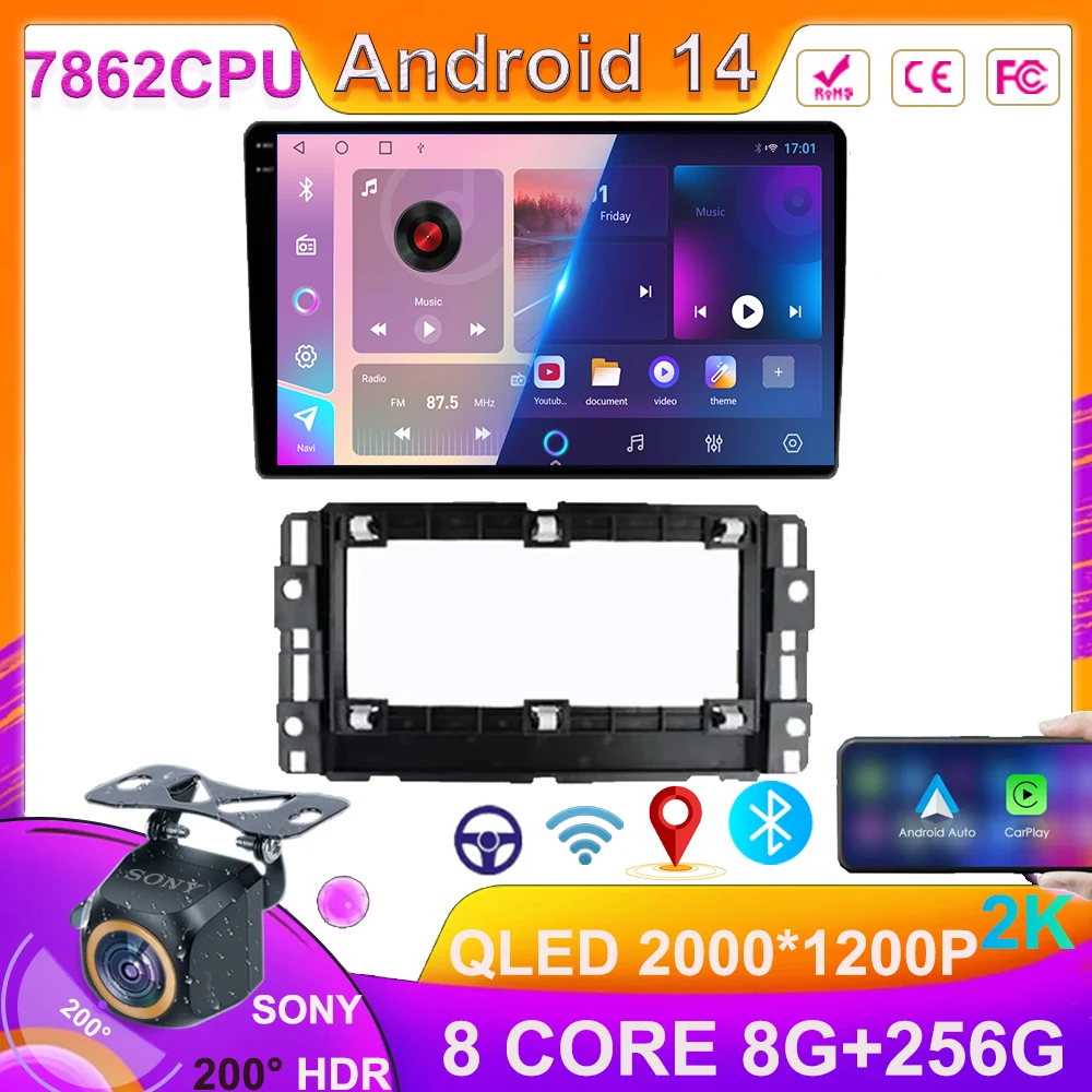 Android del coche para Chevrolet Avalanche Impala Tahoe Traverse 2007-2016 pantalla HDR motivo automático navegación Multimedia DVD NO 2 DIN
