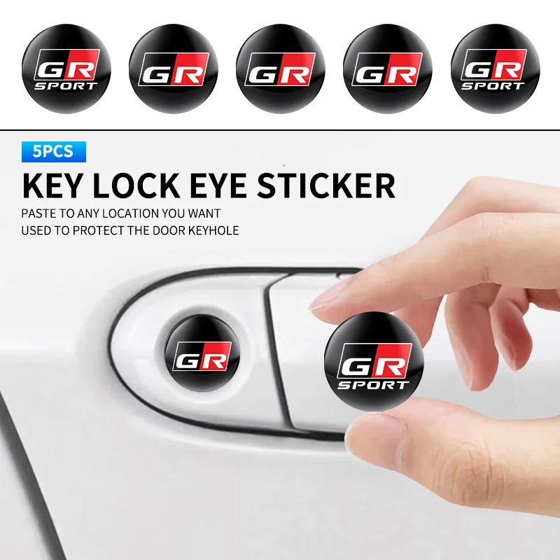 

2/5/10 шт. наклейки на замочную скважину автомобиля, дверной замок, защитные наклейки для автомобиля ﻿ Для Toyota GR Sport C-HR RAV4 Prado Prius Camry Corolla YARiS