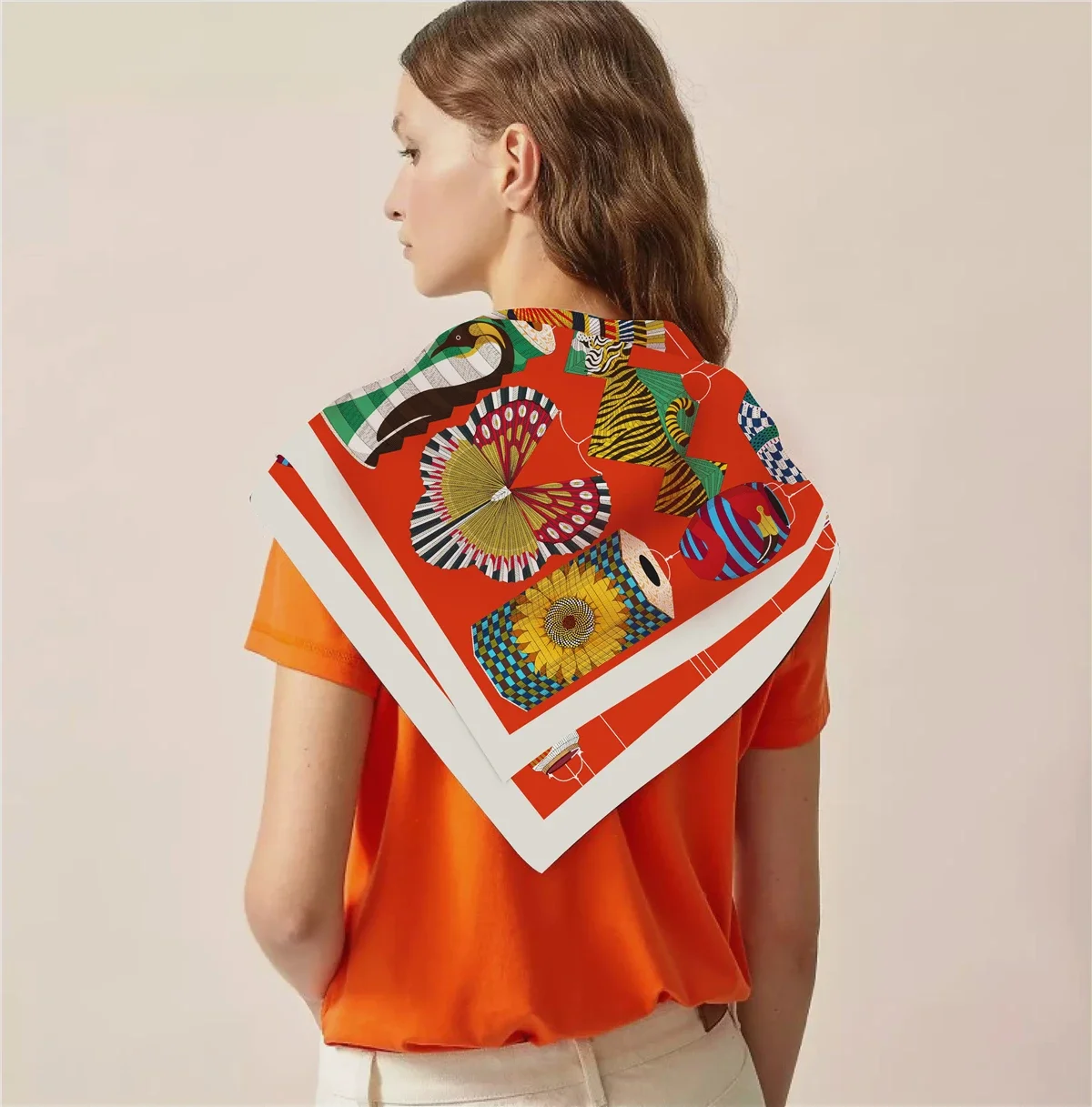 Bufanda de sarga de seda de estilo bohemio de 90cm, chal cuadrado de marca 2024, Hijab para mujer, Bandana de lujo, Foulard, pañuelos para la cabeza