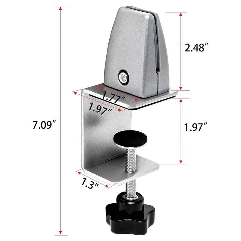 Clip protector para paneles de 0,32 cm a 2,54 cm de espesor, abrazadera divisora de escritorio ajustable, abrazadera divisora de escritorio de aluminio