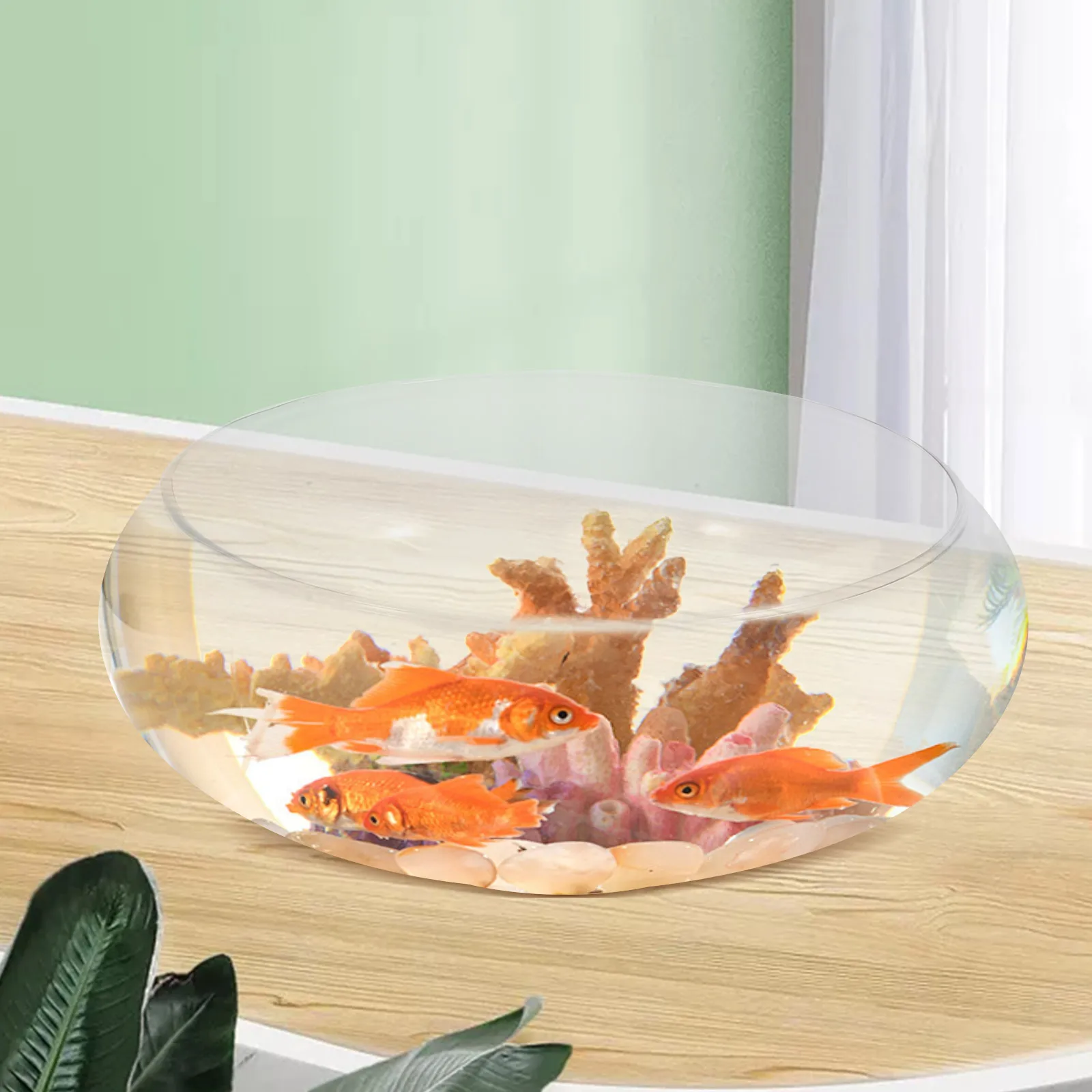 Glass Fish Bowl Clear Small Fish Tank Desktop Aquarium Tank Betta Goldfish Bowl Hydroponic vessel Plant Pot home Office Decors image 4