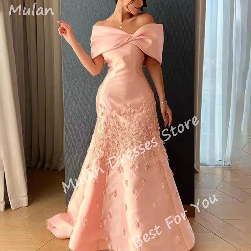 

Elegant Long Beads Evening Dresses for Women Off the Shoulder Floor-Length Mermaid Special Events Prom Party Wedding Dress 2024