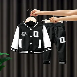 2024 Kids Baseball Clothing Sets Boys Girls Casual Sports Suit Coat Pant 2Pcs Spring Autumn New Thin Baby Tracksuit Outfits 1-4Y