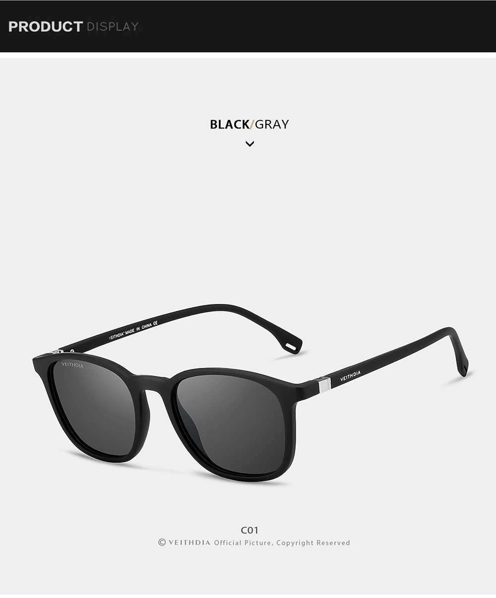 VEITHDIA Marke männer Sonnenbrille Retro TR90 Brillen Polarisierte Linse Vintage Brillen Männlich Fahren Sonnenbrille Für Frauen V7520 – Detail 14