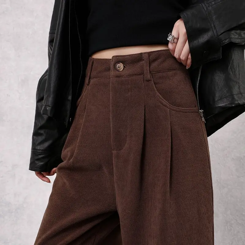 

Gagarich осень-зима длинные удлиненные французские повседневные широкие брюки женские грушевидные с высокой талией свободные висячие прямые трубки