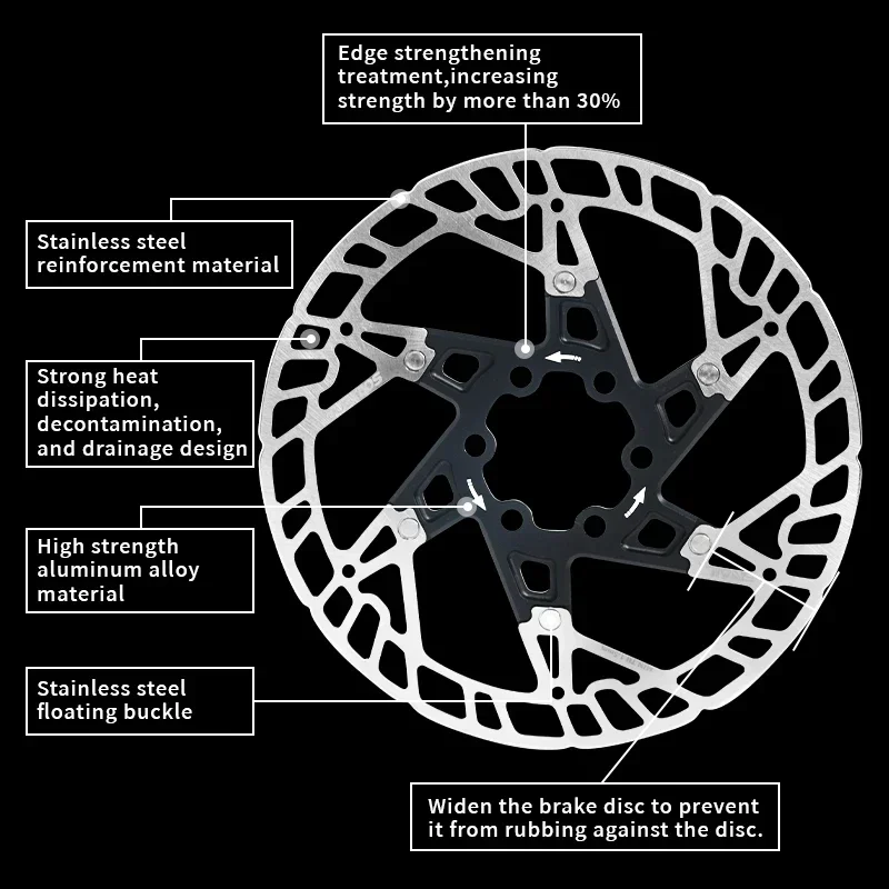 BUCKLOS Bike Rotor 6 Bolts Bicycle Discs 160mm MTB Road Bike Hydraulic Brake Rotor 160 Mm Bicycle Disks Brake Cycling Bike Part