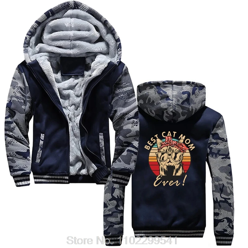 New Hoodie Best Cat Mom Ever Vintage Cats Slim Fit Hoody Brand Camisas Cotton Men's Jacket Zip Up Hoodies Hip Hop Custom Coats