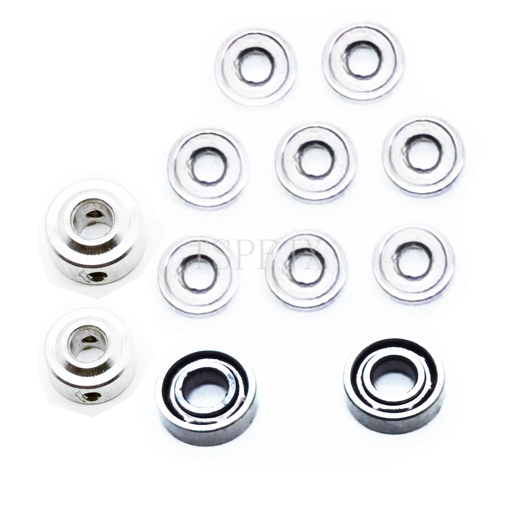 Peças para Helicópteros RC Wltoys XK K160 K150 K270 K170 K124 K123 V931: Rolamento de clipe do rotor 8 peças + Rolamento do quadro principal 2 peças + Bucha de alumínio 2 peças