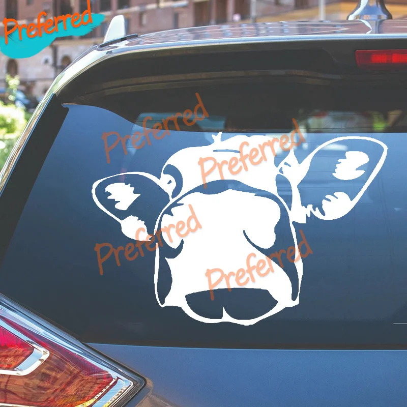 2x Pegatina de Vinilo VACA - COW - Pegatina de Vinilo para Coche, Personalizable en Cualquier Tamaño - Sin Fondo
