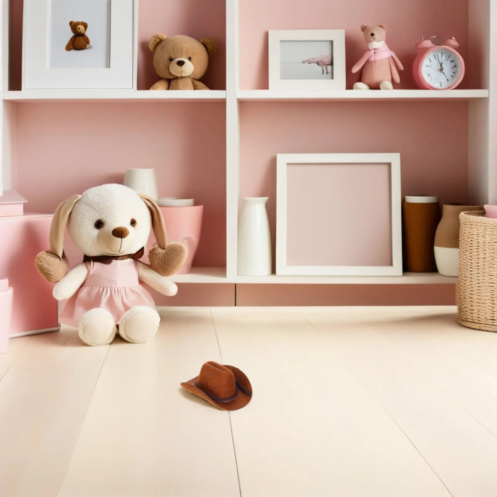 4 Peças Mini Chapéus de Cowboy Flocados Acessórios Ocidentais em Miniatura para Artesanato Decorações de Festa Lembrancinhas de Aniversário Toppers de Bolo