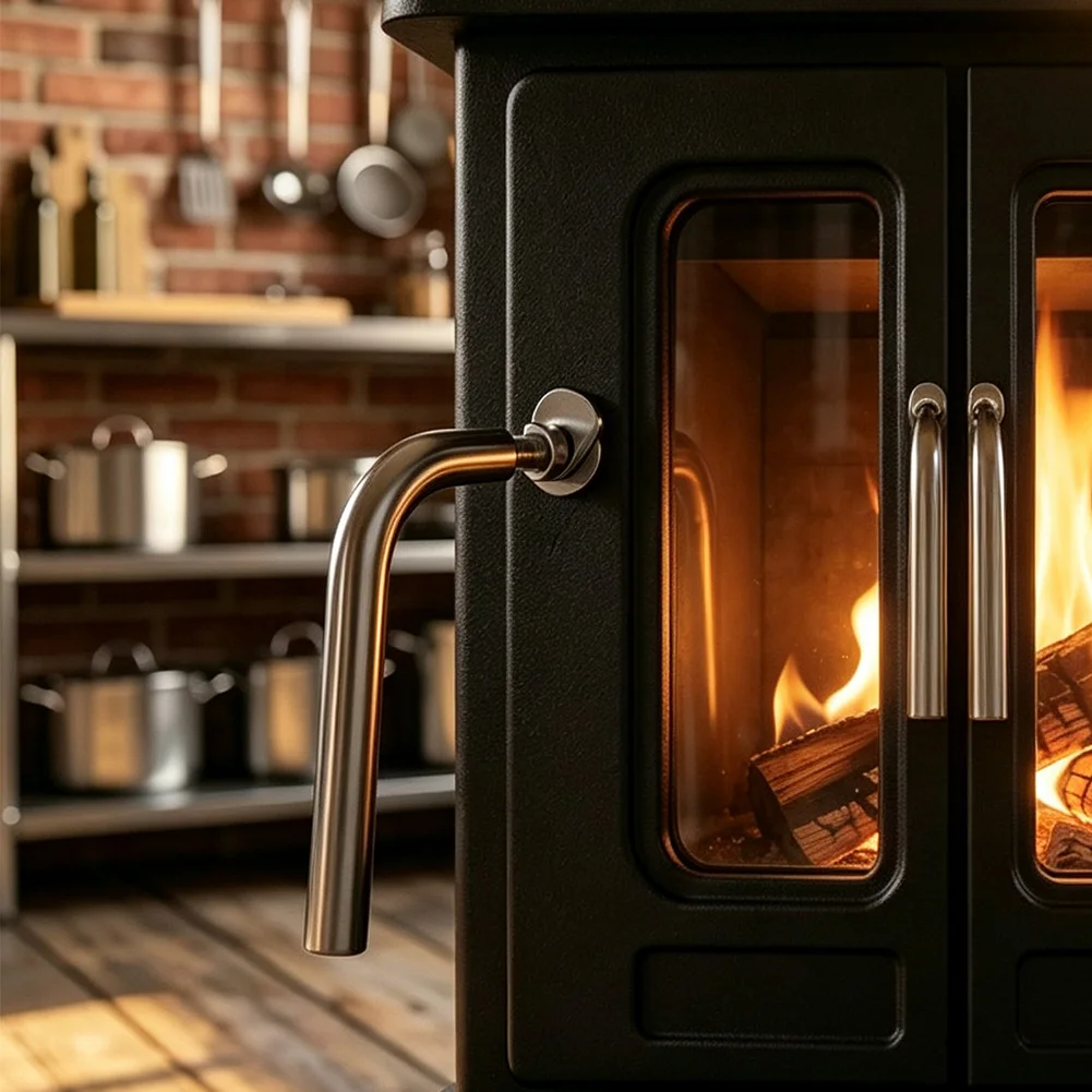 Heat Resistant Grip Fireplace Handle For Winter Heating Stainless Steel Stainless Steel Construction Sturdy Build