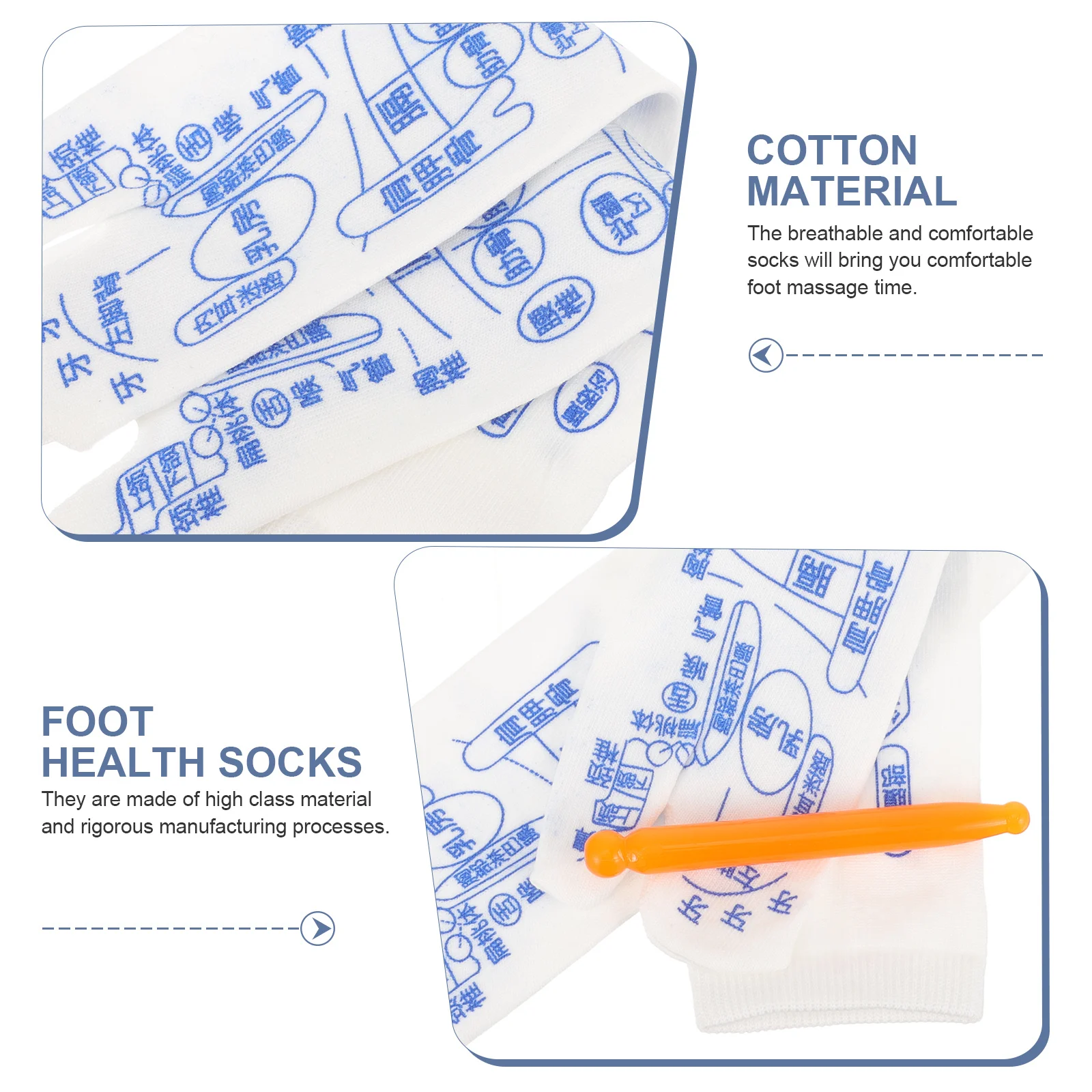 

1Pair Breathable Acupoint Socks Comfortable Cotton Socks -Friendly Sweat Absorbing Practical for Daily Wearing