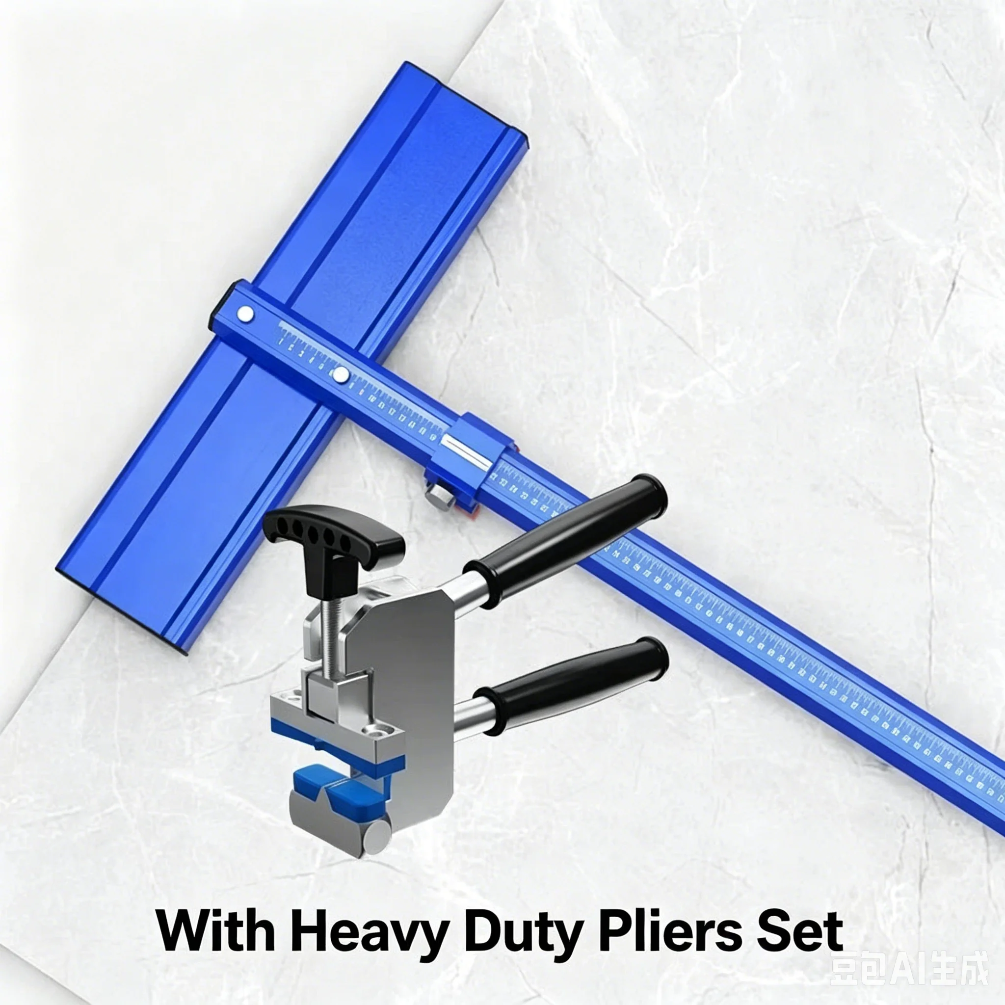 2nd Gen T-Shape Tile Push Cutter, Bearing Sliding Wheel Design, Hand Tool for Tile Rock Slab Cutting