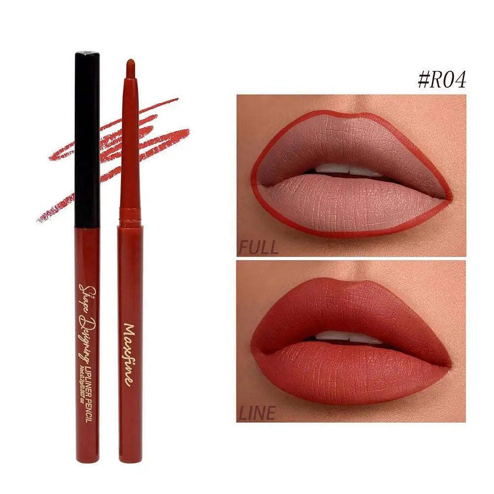 Lápis Lipliner impermeável mate, batom de contorno vermelho sexy, copo antiaderente duradouro, hidratante, maquiagem de lábios, cosmético, 20 cores