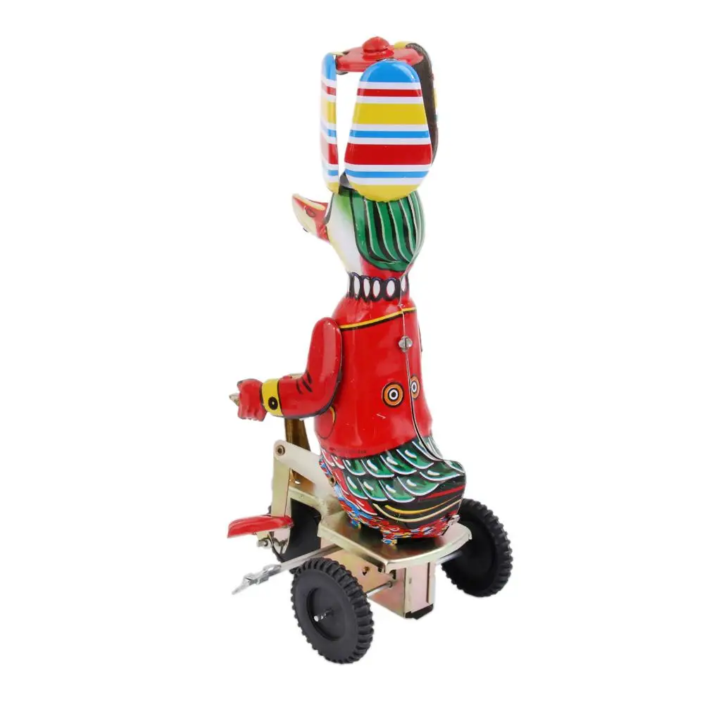 Wind-up Duck on Tricycle Clockwork Mechanical Tin Toy Fun Collectible