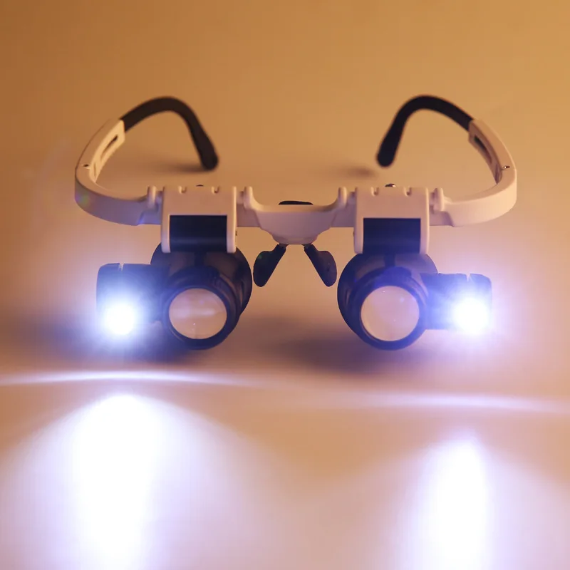 Ampliação Extensível com Luzes Led Duplas Óculos de Alta Ampliação Pequena Manutenção Mecânica Escultura e Reparo