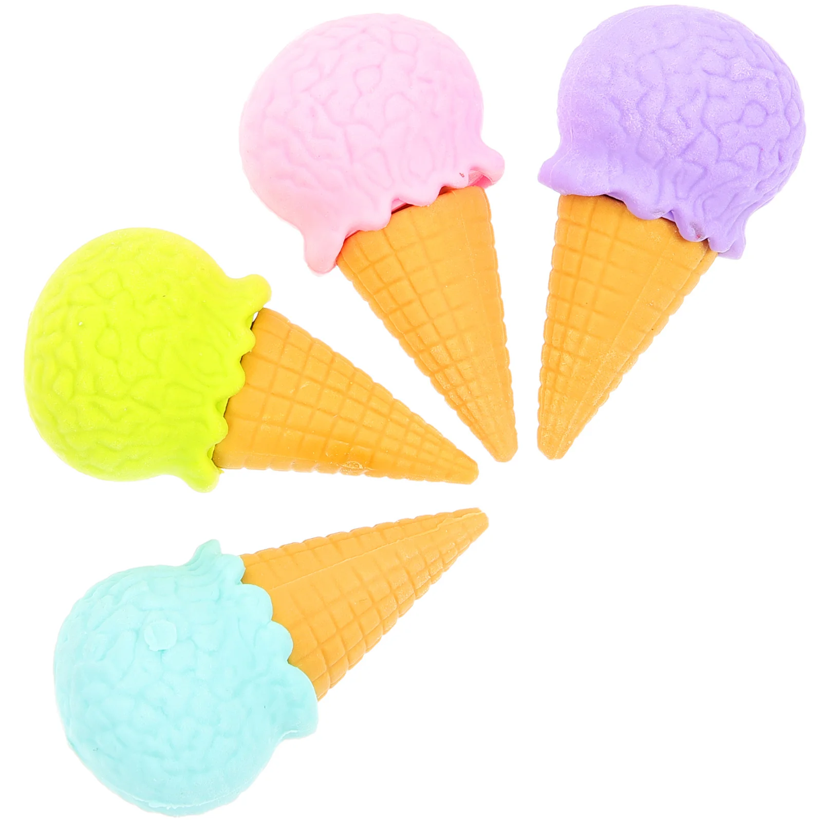 4 قطعة محايات الآيس كريم الرائعة نمط الرسوم المتحركة النابضة بالحياة لا لطخة محو مثالية لحفلة الفصول الدراسية تفضل دراسة خفيفة الوزن #2