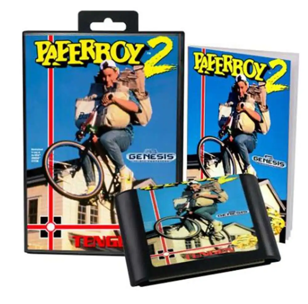 Paperboy 2 with Box and Manual for 16 Bit Sega MD Game Cartridge Megadrive Genesis System