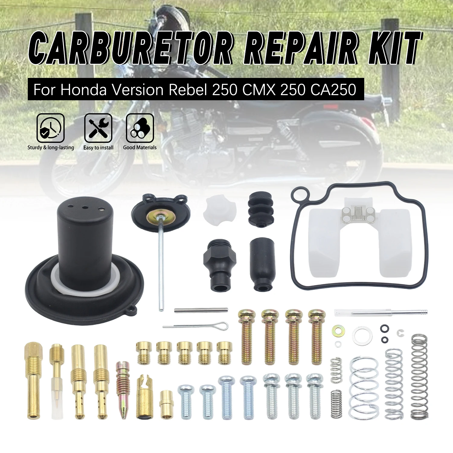 Carb Carburetor Repair Kit For Honda Version Rebel250/CMX250/CA250 1985 1986-2005 2006 2007 -2015 2016 Motorcycle Part