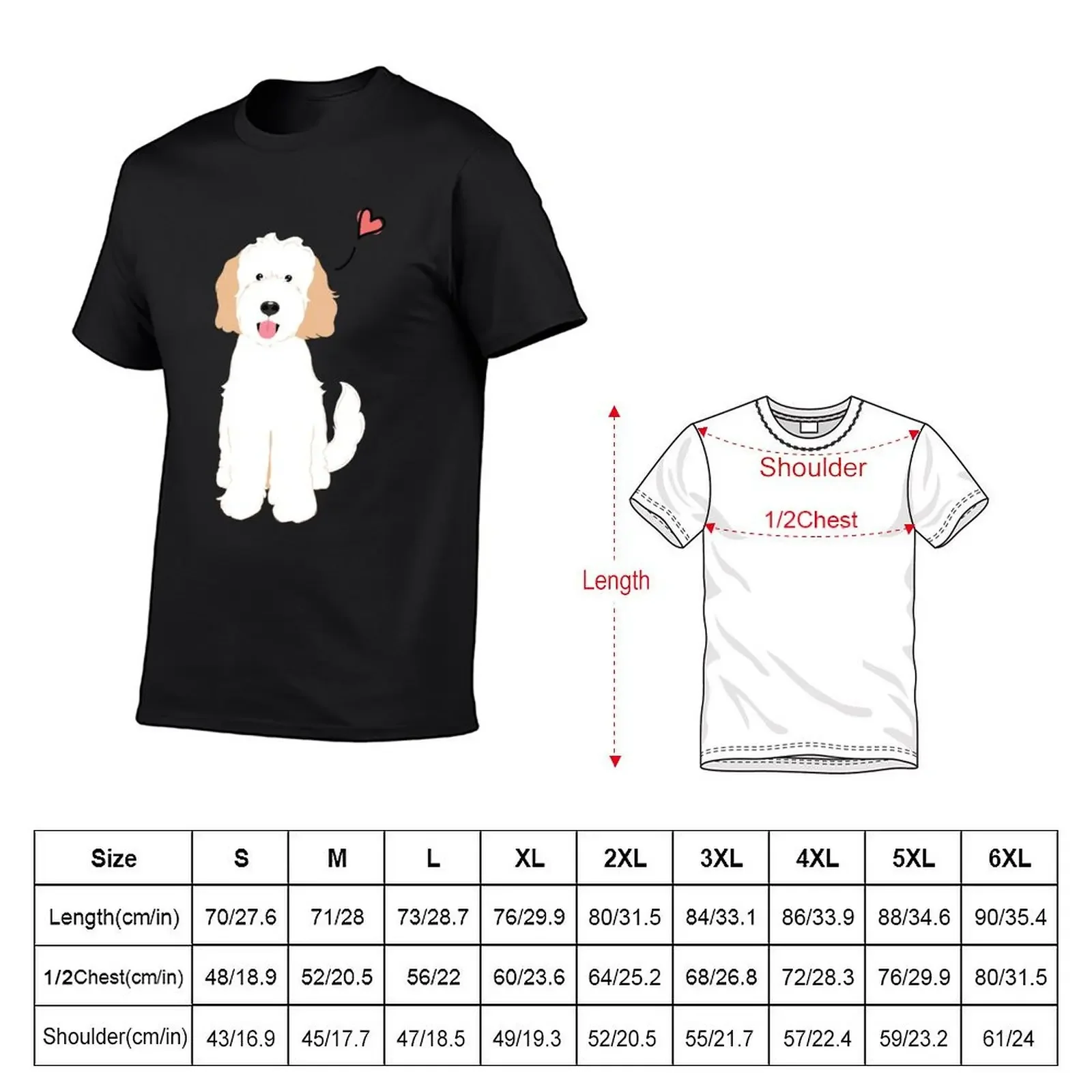 LOVE White Cream Goldendoodle Dog T-Shirt new edition vintage t shirts mens t shirts casual stylish