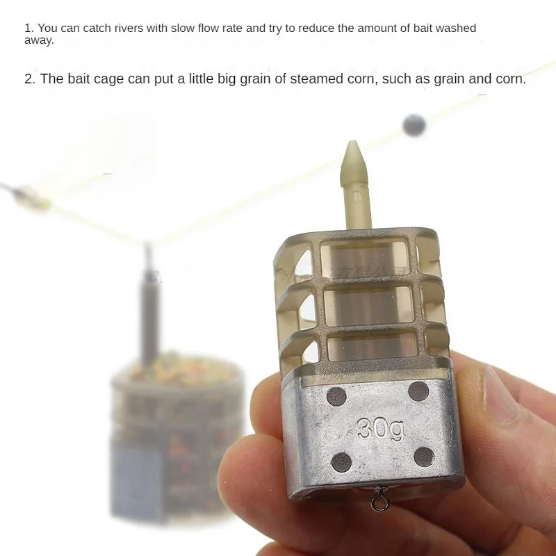 Alimentador que se hunde con materiales de alta calidad, jaula de cebo fácil de operar, cesta alimentadora de peces, 1/2 piezas