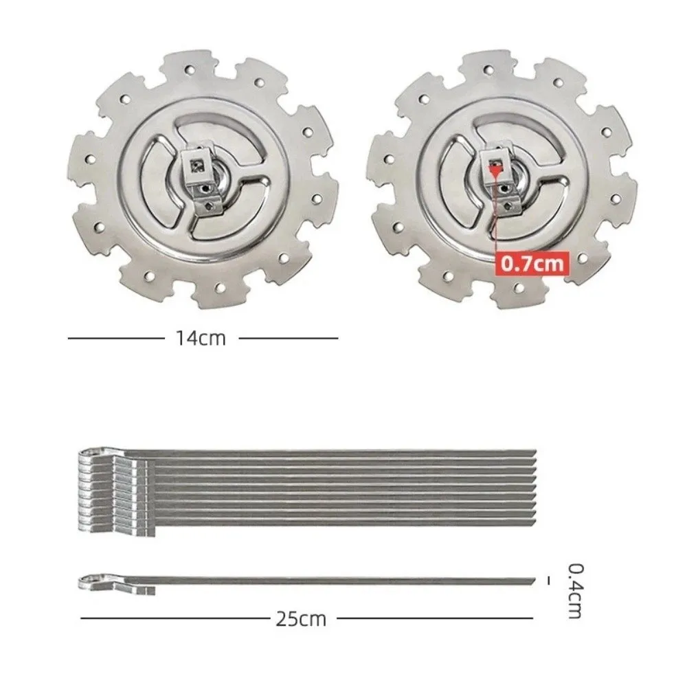 

Stainless Steel Rotating Barbecue Grill Heat-Resistant Non-Stick BBQ Skewer Holder Detachable Design 10 Grilled Skewers