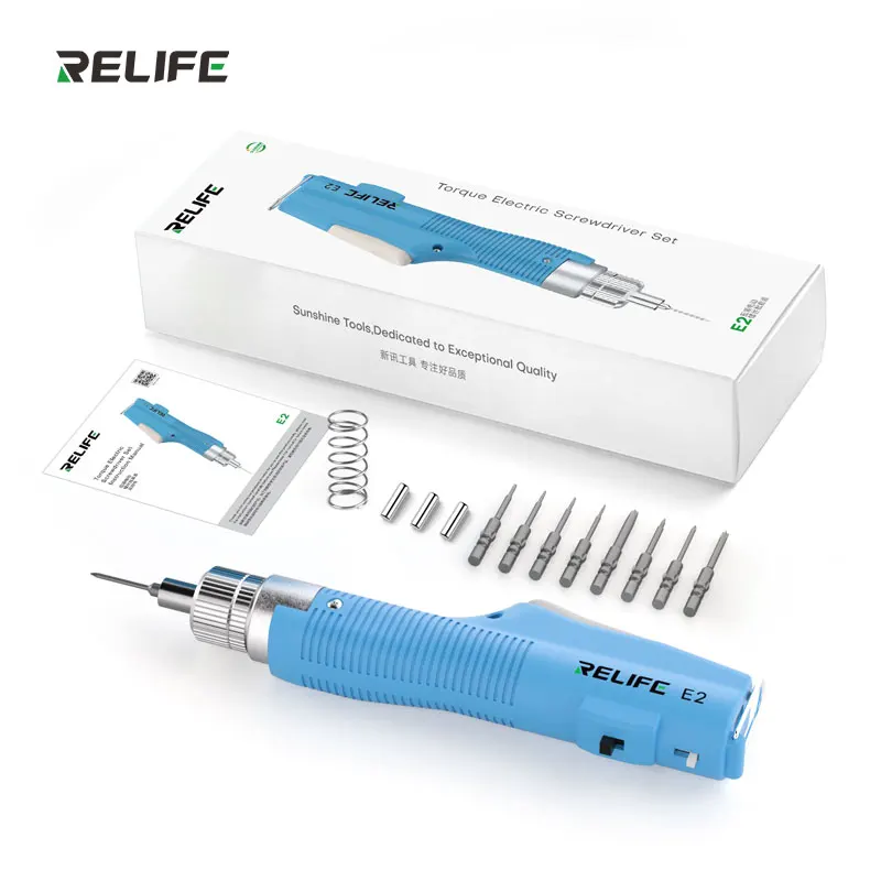 RELIFE E2 Torque Electric Screwdriver Set Multi-speed Adjustable Torque Concentric Precision Mobile Phone Repair Tools