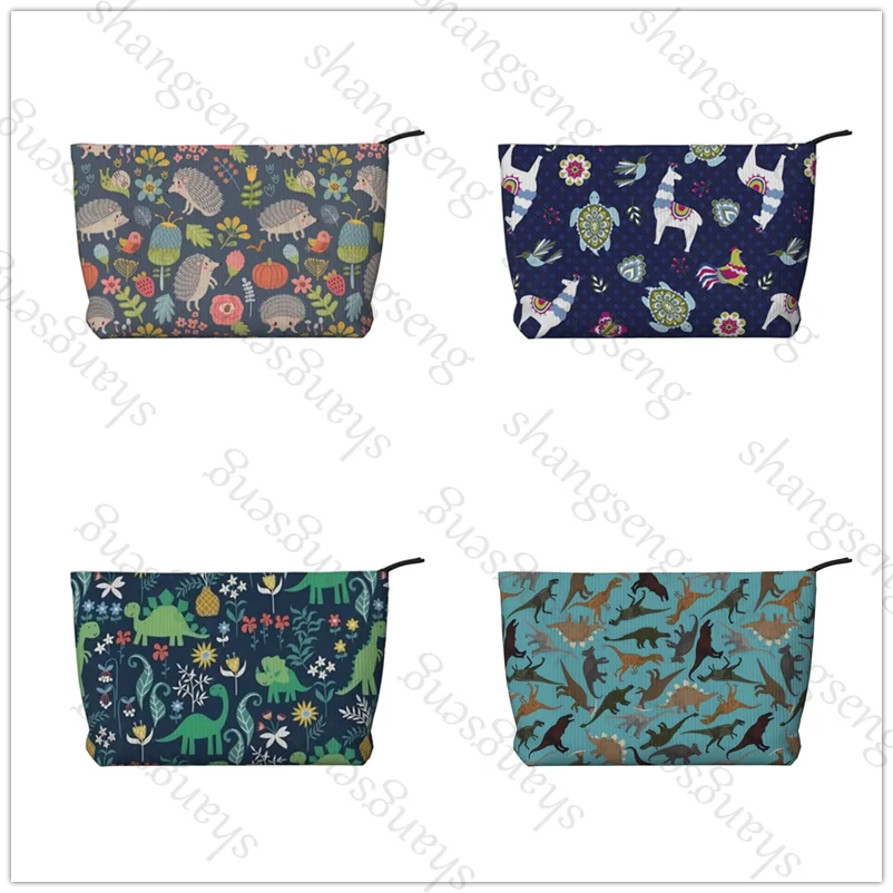 

Elephant animal painting Cosmetic bag toiletry storage bag ladies box, corduroy cosmetic bag, travel zipper storage bags
