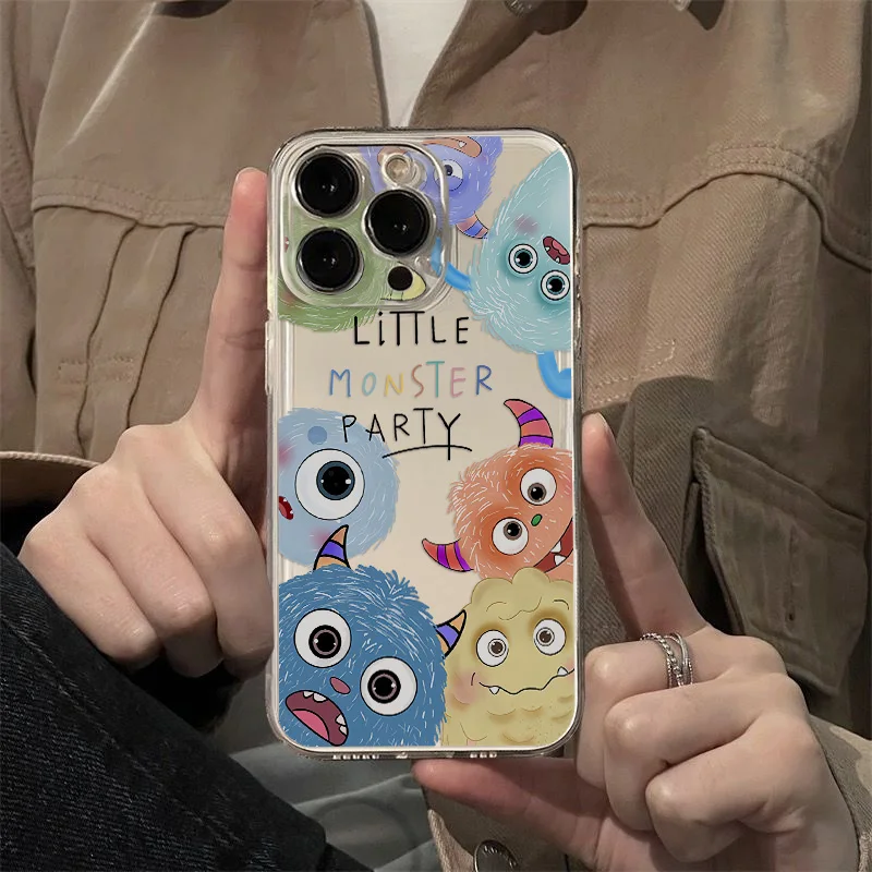 Disneys Little Monster Phone Case For IPhone 16 15 14 13 12 11 Mini Pro Max X XR XSMax 7 8 Plus SE20 Transparent Cover image 5