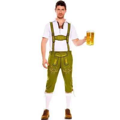 

Adult Men's loween New Beer Festival Tee-color Carnival Overalls Set Festive Beer-Themed Clothing Ensemble for Men