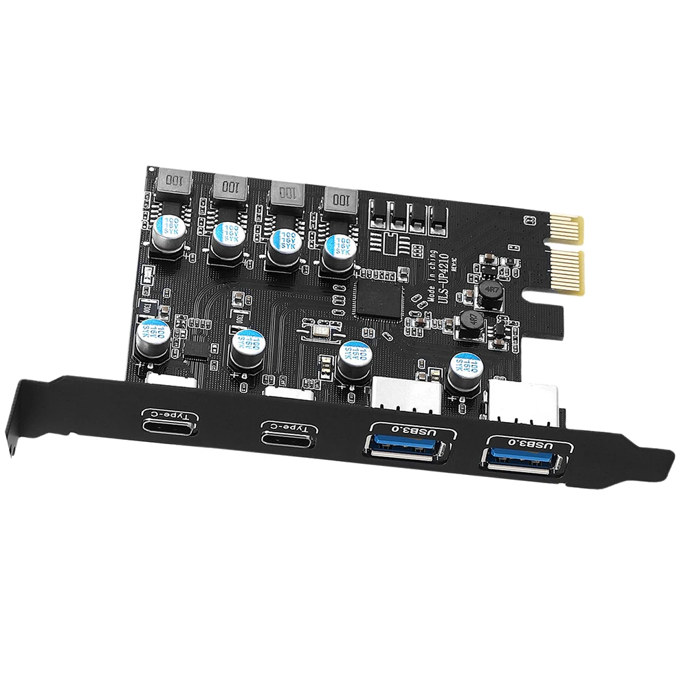 

PCI Express Card Adapter 2*USB A Port+2*USB C Port/USB3.2 GEN1 Expansion Module Card for Windows7/8/10/11/MacOS/Linux