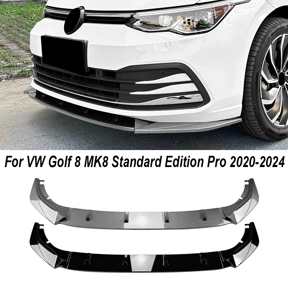 For VW Golf 8 MK8 Standard Edition Pro 2020-2024 Front Bumper Lip Splitter Diffuser Lip Body Kit Car Spoiler Bumper Accessories