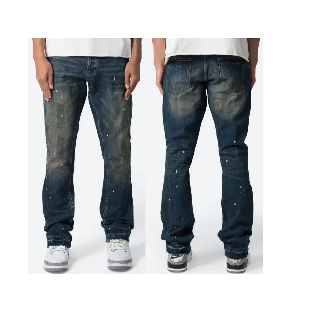 

Европейские и американские большие размеры, мужские ретро-тренды, широкие универсальные мужские джинсы с широкими штанинами, молодежные трендовые расклешенные брюки